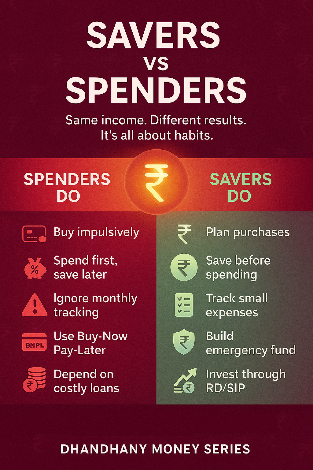 Savers vs Spenders Infographic