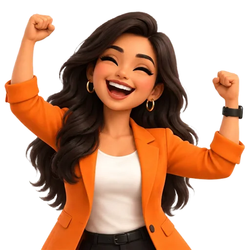 Tia celebrating a small money win